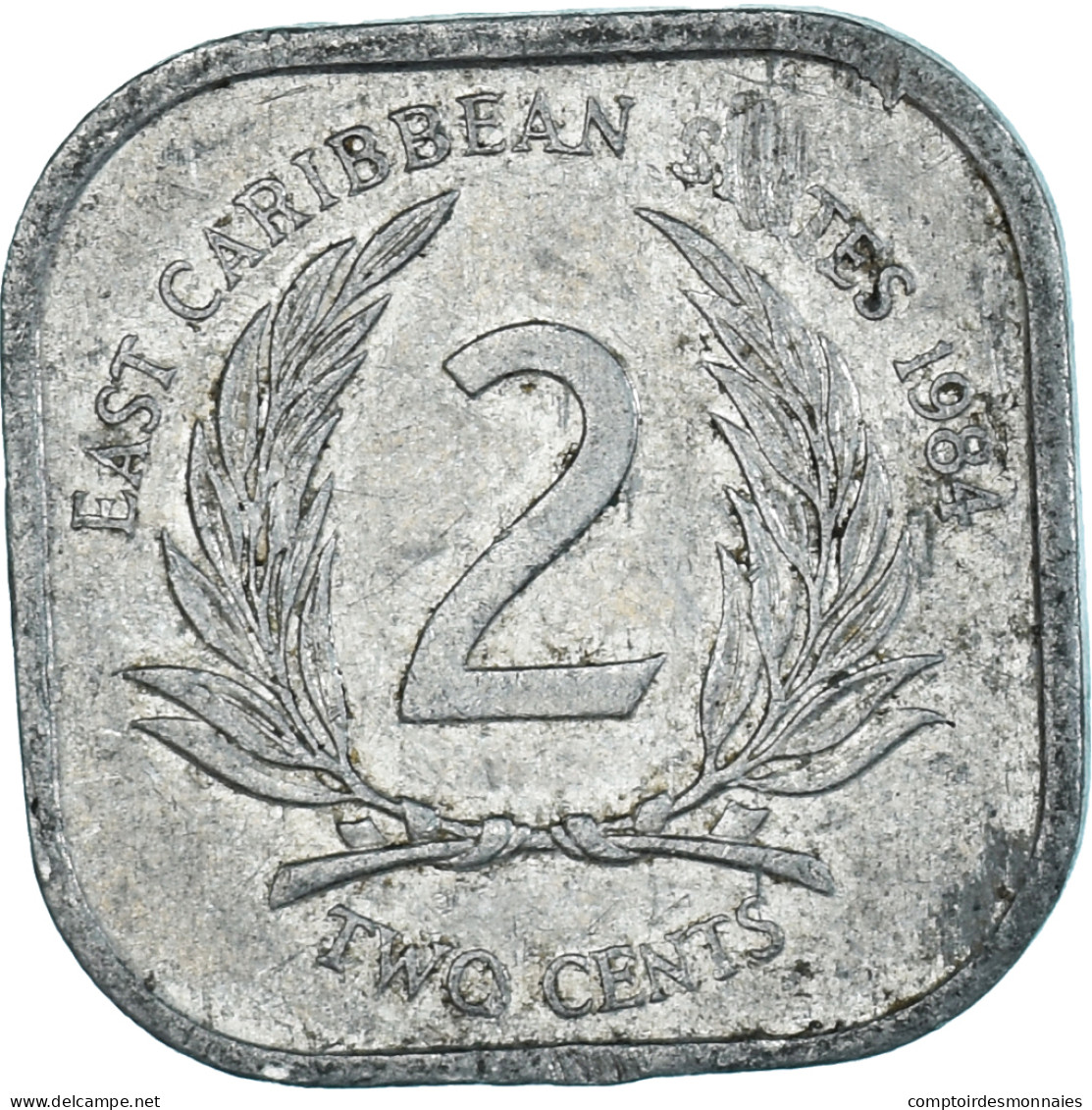 Monnaie, Etats Des Caraibes Orientales, 2 Cents, 1984 - Caraibi Britannici (Territori)