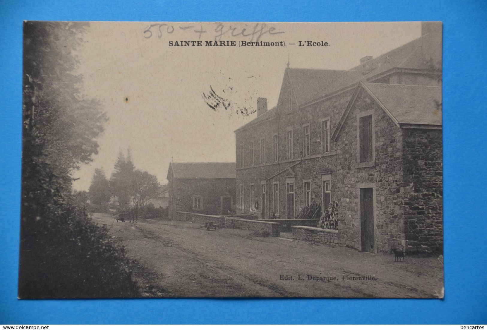 Sainte-Marie Bernimont 1909: L'Ecole Avec Attelage - Libramont-Chevigny