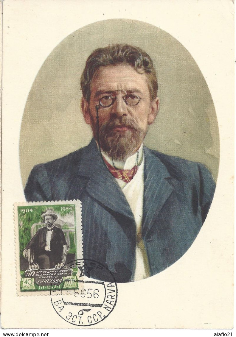 URSS RUSSIE - CARTE MAXIMUM - Yvert N° 1705 - CENTENAIRE MORT Anton TCHEKHOV - Année 1954 - Maximum Cards