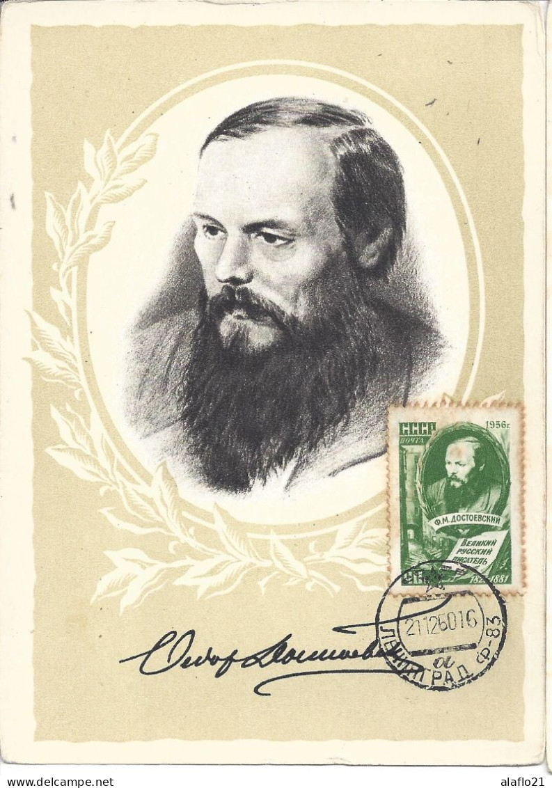 URSS RUSSIE - CARTE MAXIMUM - Yvert N° 1863 - DOSTOÏEVSKI - Année 1956 - Maximum Cards