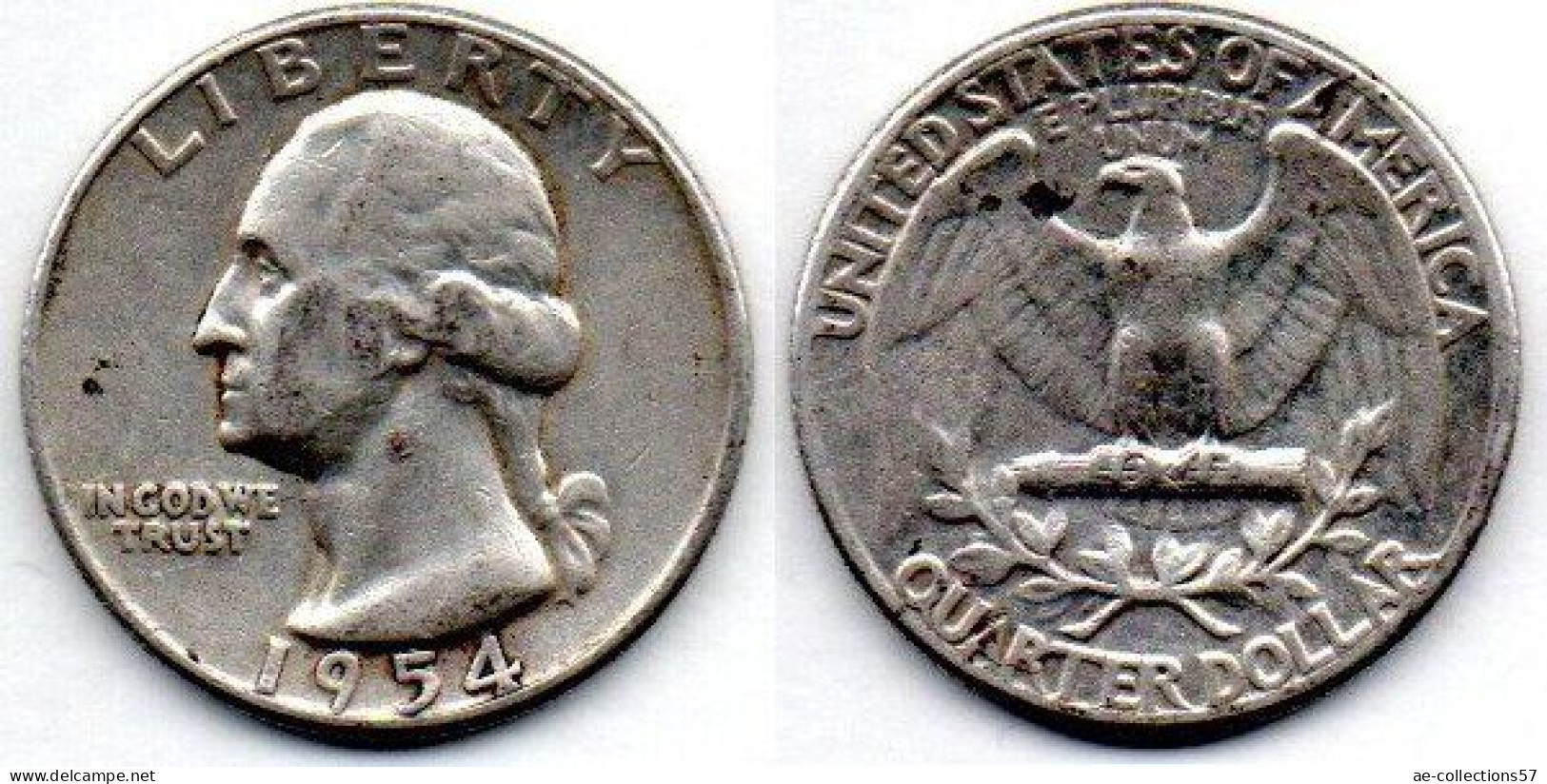 MA 21352 / USA 1/4 Dollar 1954 TB+ - 1932-1998: Washington