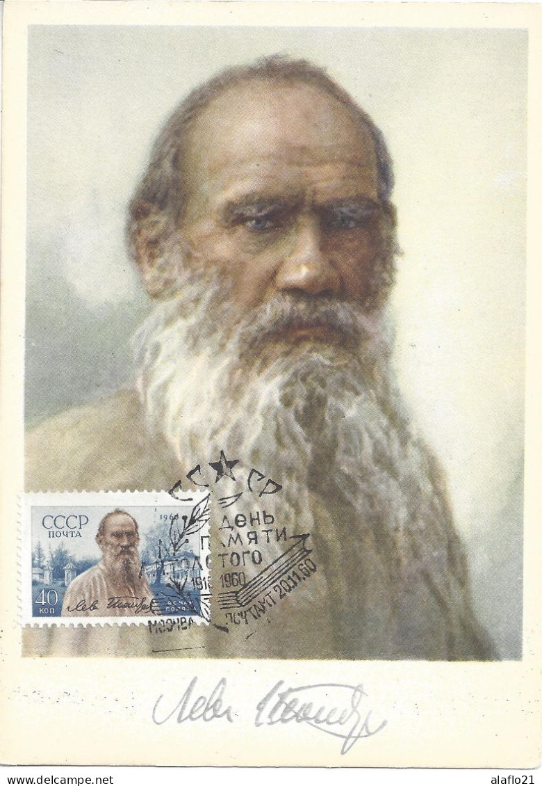 URSS RUSSIE - CARTE MAXIMUM - Yvert N° 2347 - CINQUANTENAIRE MORT TOLSTOÏ - Tarjetas Máxima