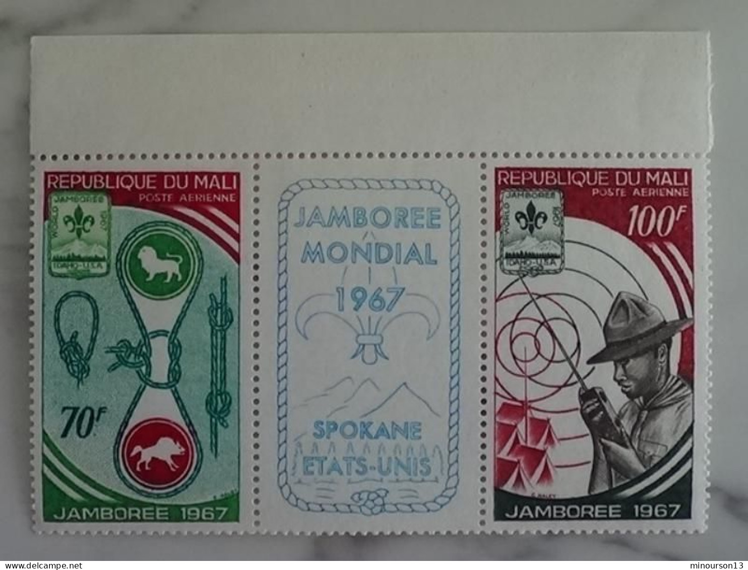 MALI 1967 Y&T P.A. N° 50 A ** - TRYPTIQUE JAMBOREE MONDIAL  D'IDAHO - Mali (1959-...)