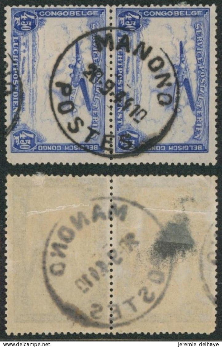 Congo Belge - PA11 En Paire Obl Anormale "Manono" - Used Stamps