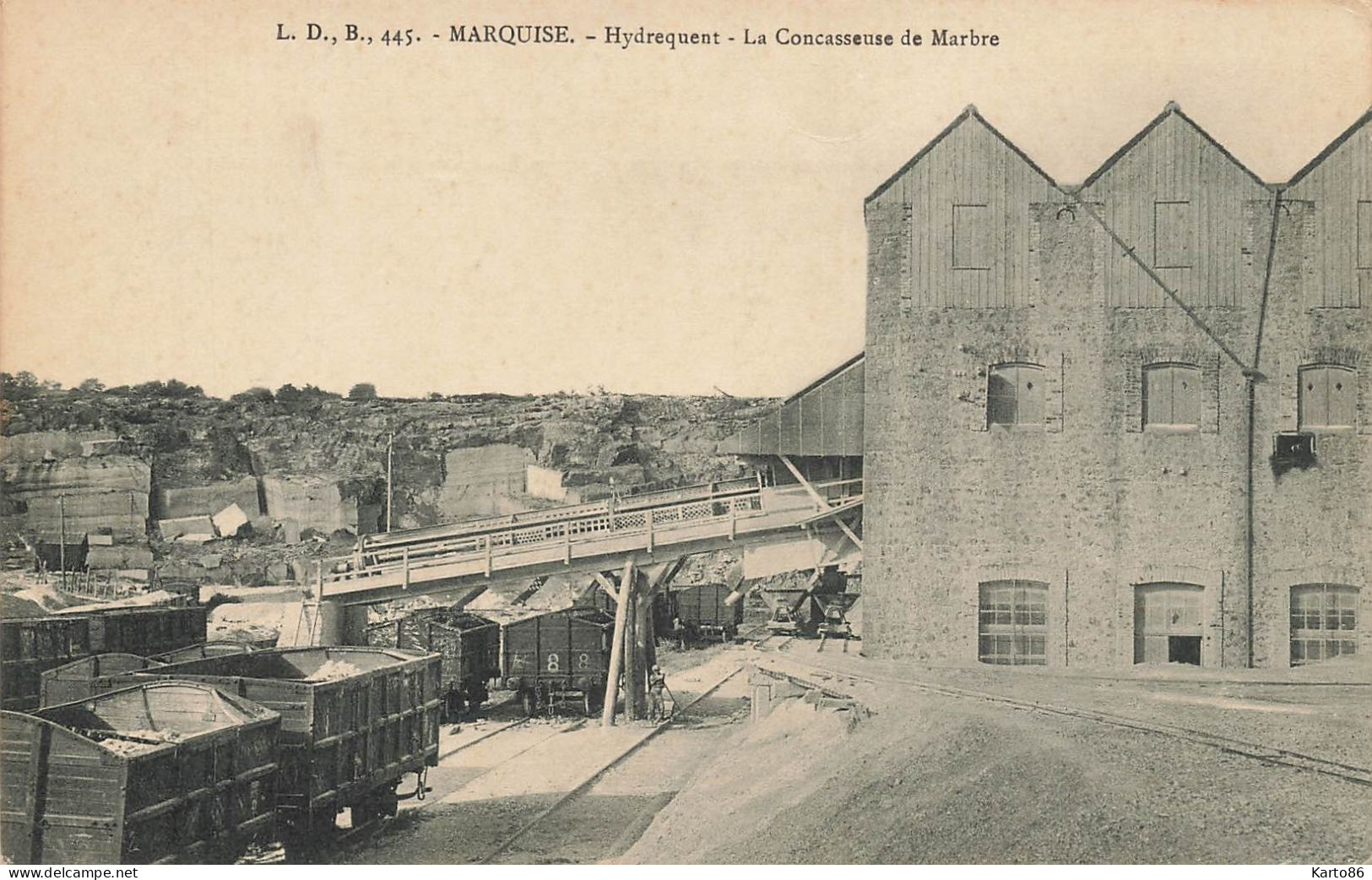 Marquise * Hydrequent * La Concasseuse De Marbre * Mine Mines Carrière Pierre Wagons - Marquise