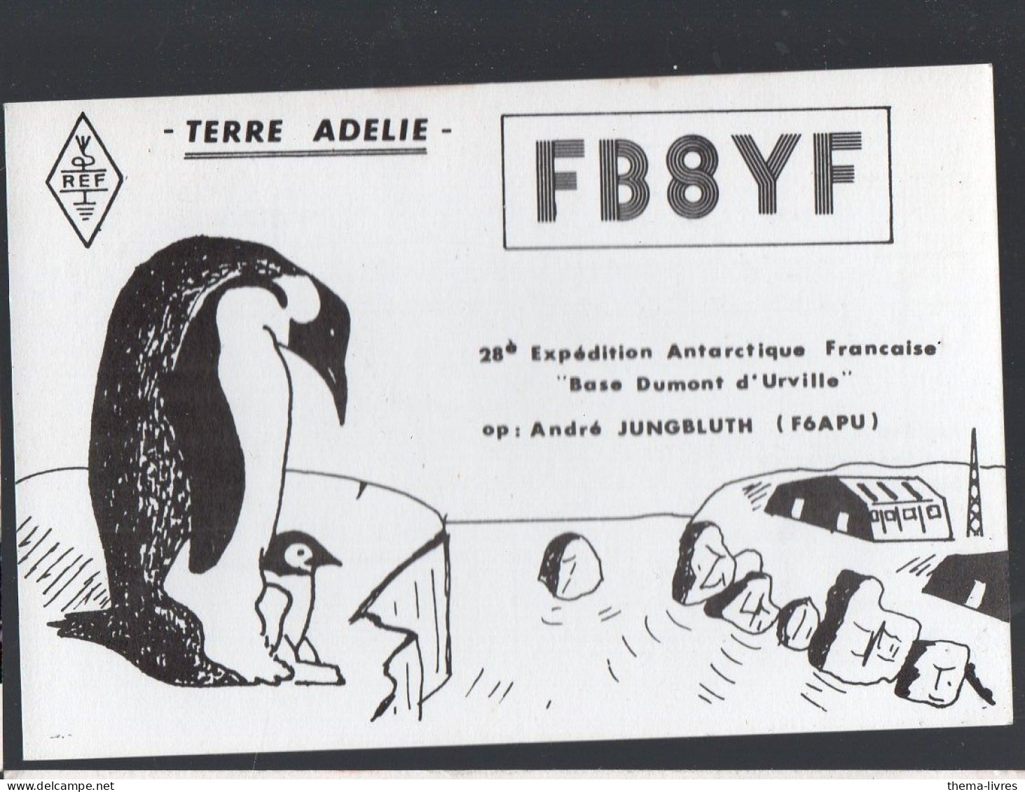 Terre Adélie (TAAF)   Carte QSL De Radio-amateur 1978  (PPP41459) - TAAF : Terres Australes Antarctiques Françaises