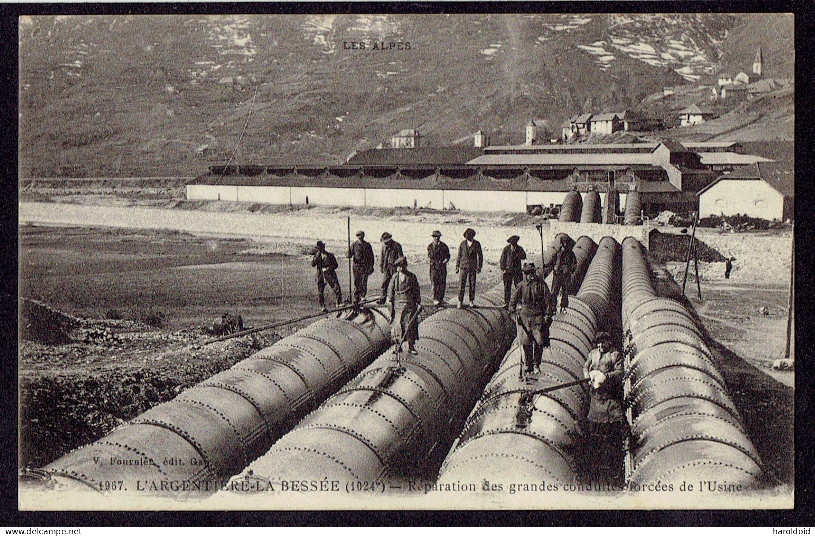 CPA 05 - L'ARGENTIERE LA BESSEE - REPARATION DES GRANDES CONDUITES DE L'USINE - L'Argentiere La Besse