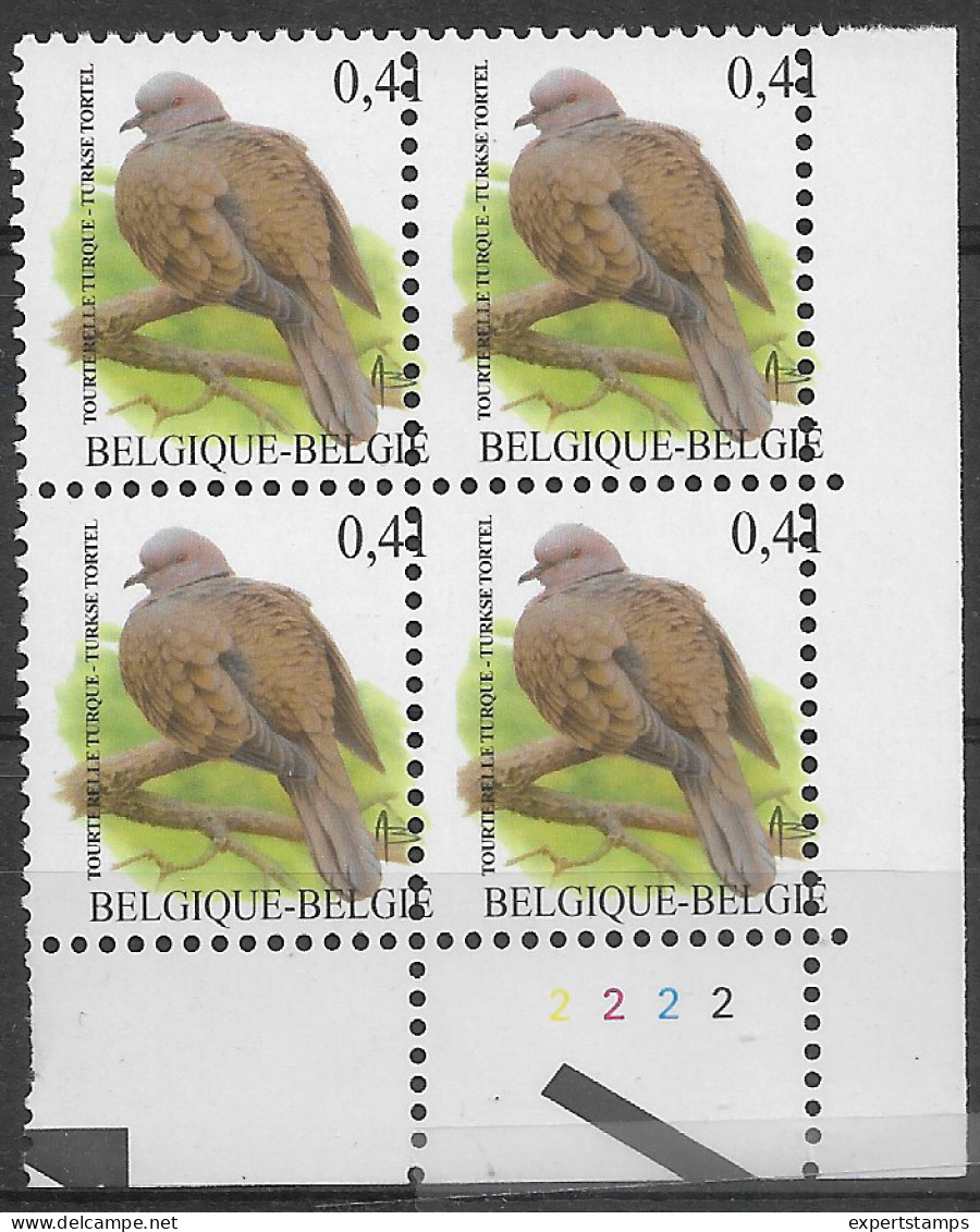 Belgique - België TP 3135 Bloc De 4 Impression Décalée + N° De Planche 2 ** - 1991-2020