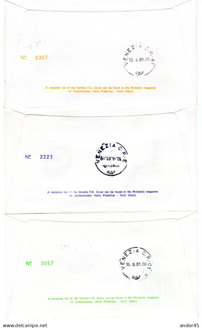 1981 ANNATA COMPLETA SU FDC VENEZIA SASS 1069-1087  Cv -------- - Brieven En Documenten