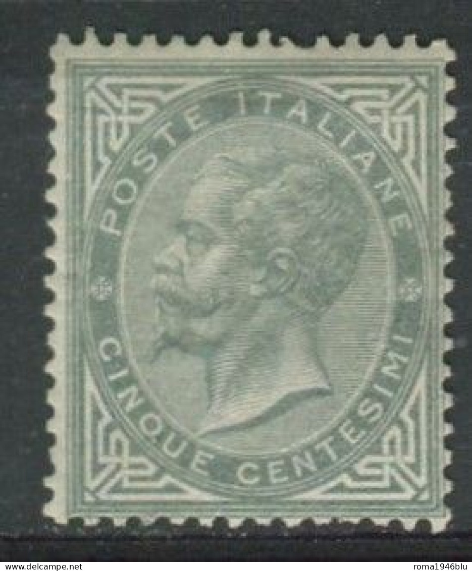 REGNO 1863 5 CENTESIMI GRIGIO VERDE  L.16 SENZA GOMMA - Ungebraucht