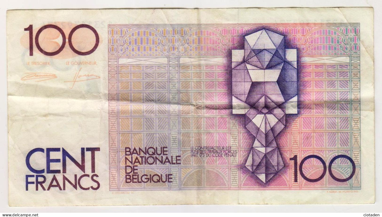 Belgique - 100 Francs Honder Frank - 100 Francos