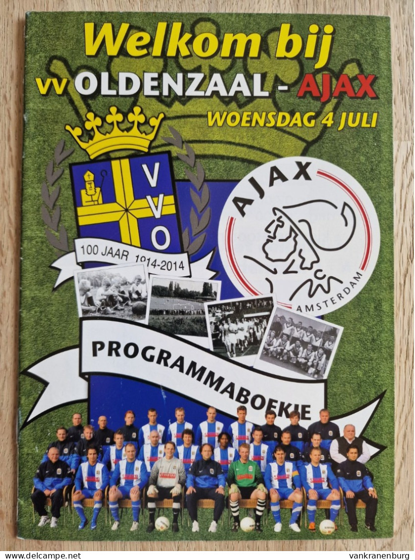 Programme Vv Oldenzaal - Ajax - 4.7.2012 - Holland - Program - Football - Habillement, Souvenirs & Autres