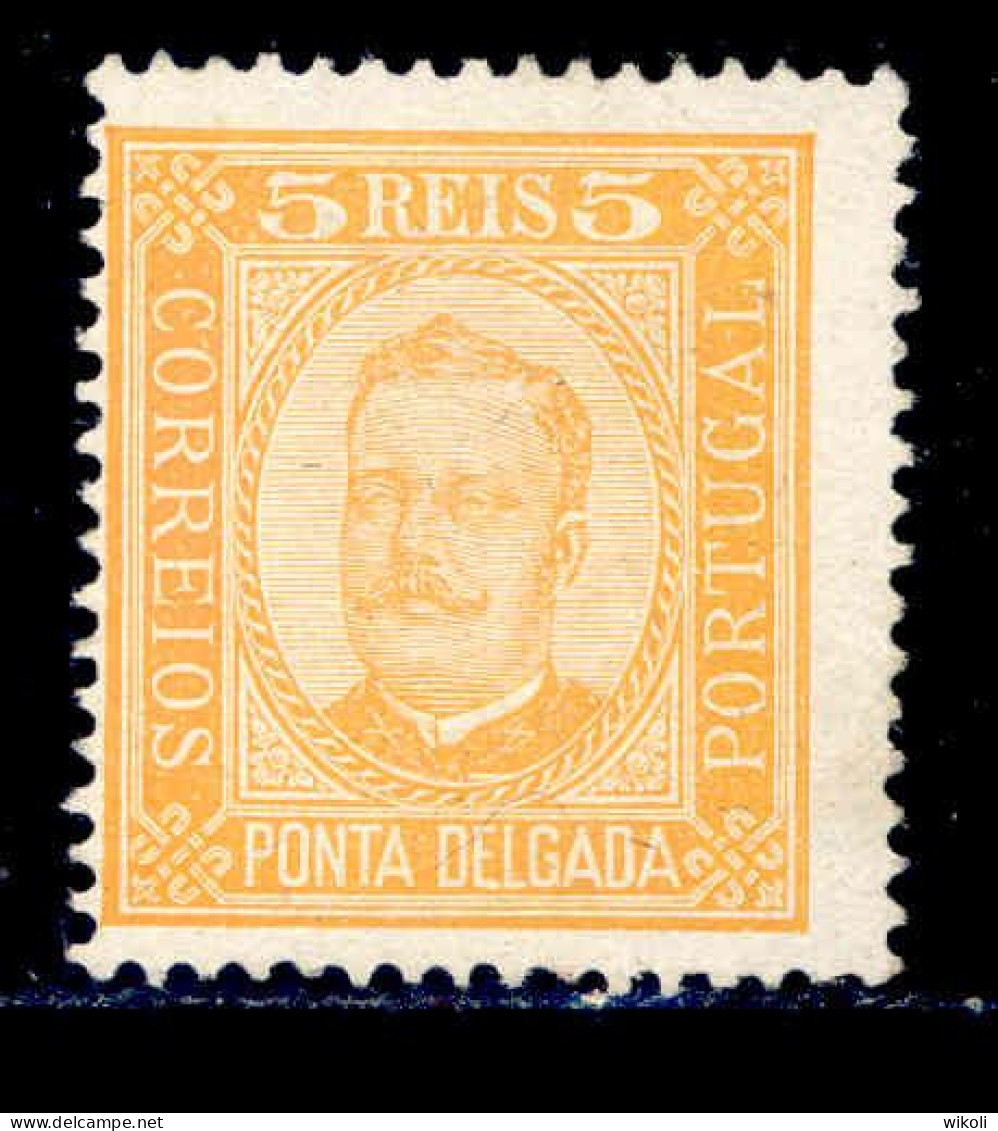 ! ! Ponta Delgada - 1892 D. Carlos 05 R (Perf. 13 1/2) - Af. 01 - MH - Ponta Delgada