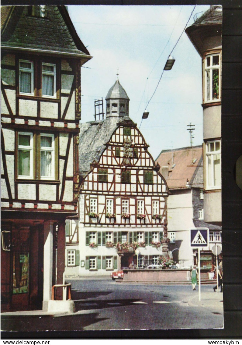 BRD: Ansichtskarte Von Butzbach Mit Blick Von Der Weiseler Straße Zum Rathaus  Um 1970 - Butzbach
