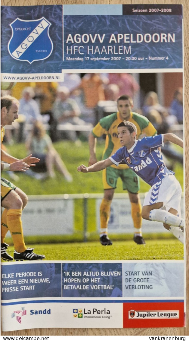 Programme AGOVV Apeldoorn - Haarlem - 17.9.2007 - Holland - Program - Football - Habillement, Souvenirs & Autres