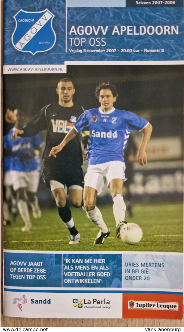 Programme AGOVV Apeldoorn - TOP Oss - 9.11.2007 - Holland - Program - Football - Habillement, Souvenirs & Autres