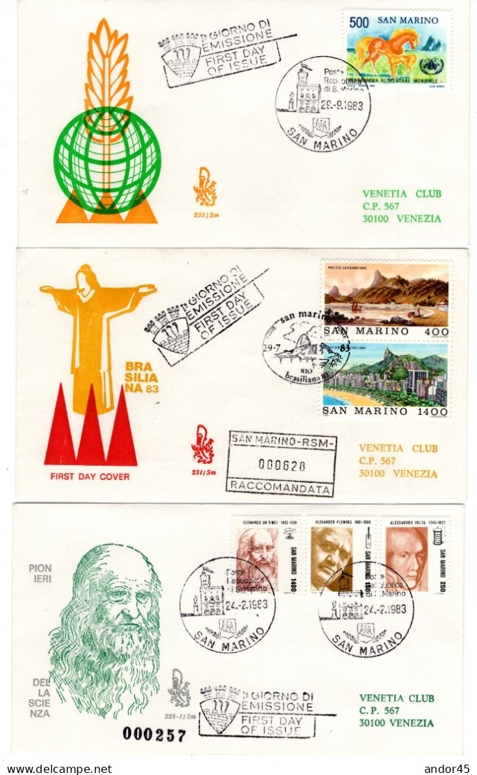 1983 ANNATA COMPLETA SU FDC VENEZIA SASS 1112-31  Cv -------- - Cartas & Documentos