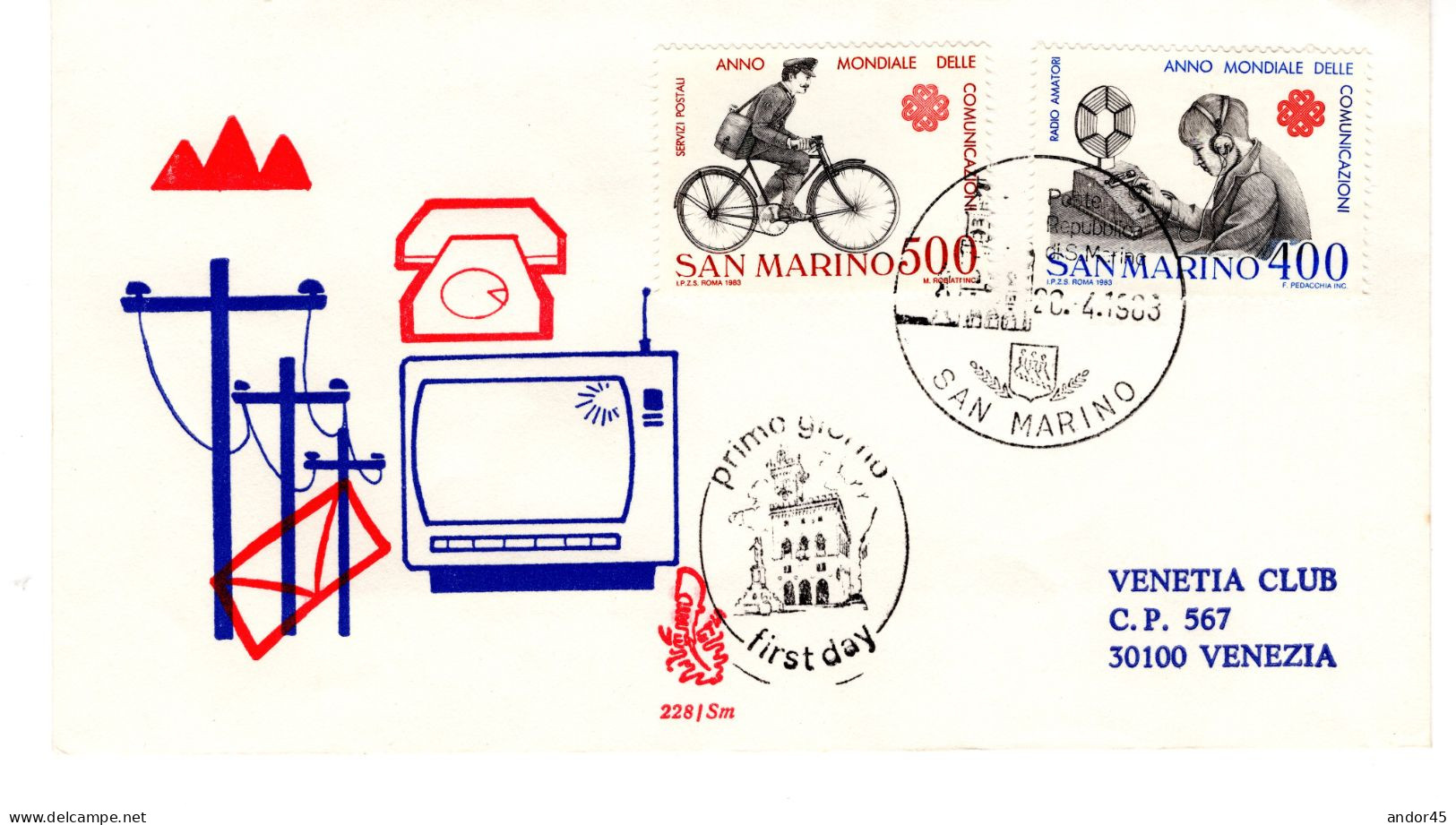 1983 ANNATA COMPLETA SU FDC VENEZIA SASS 1112-31  Cv --------