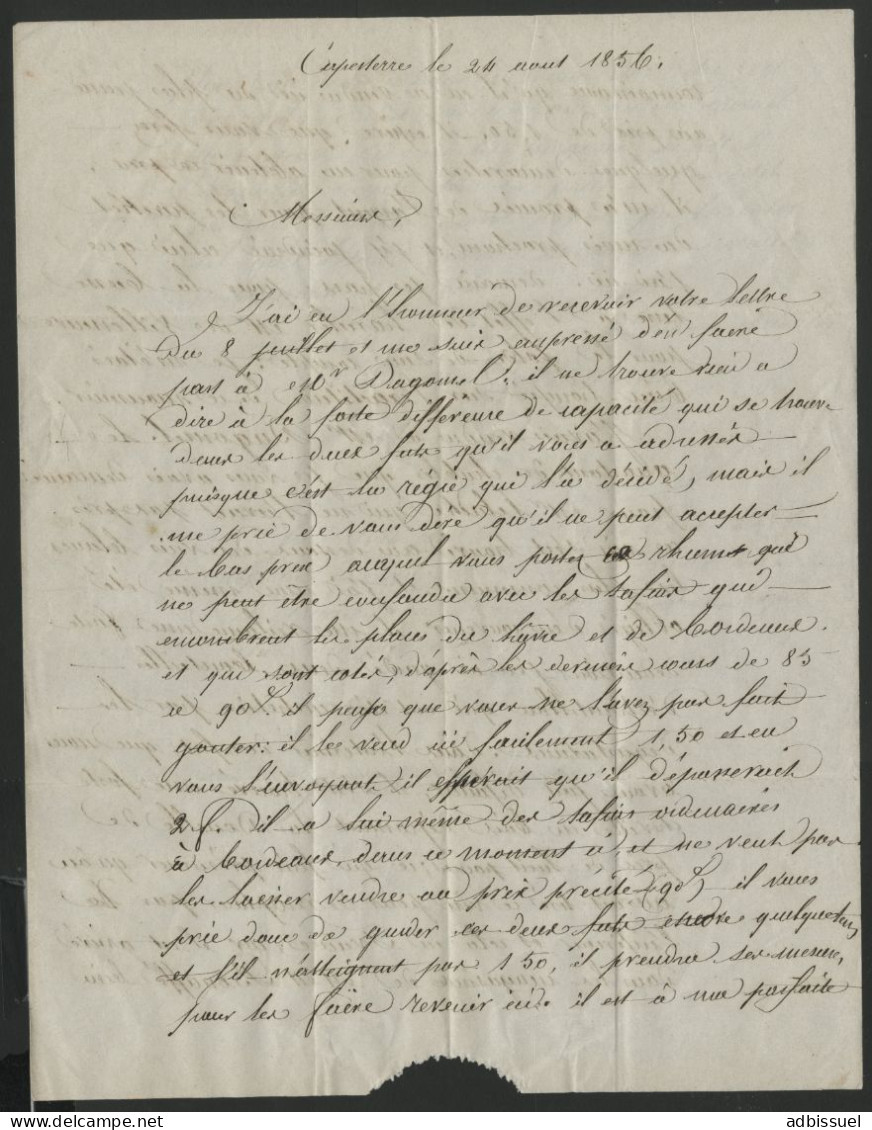 Lettre Datée De CAPESTERRE GUADELOUPE En 1856 Pour La France Voir Description - Cartas & Documentos