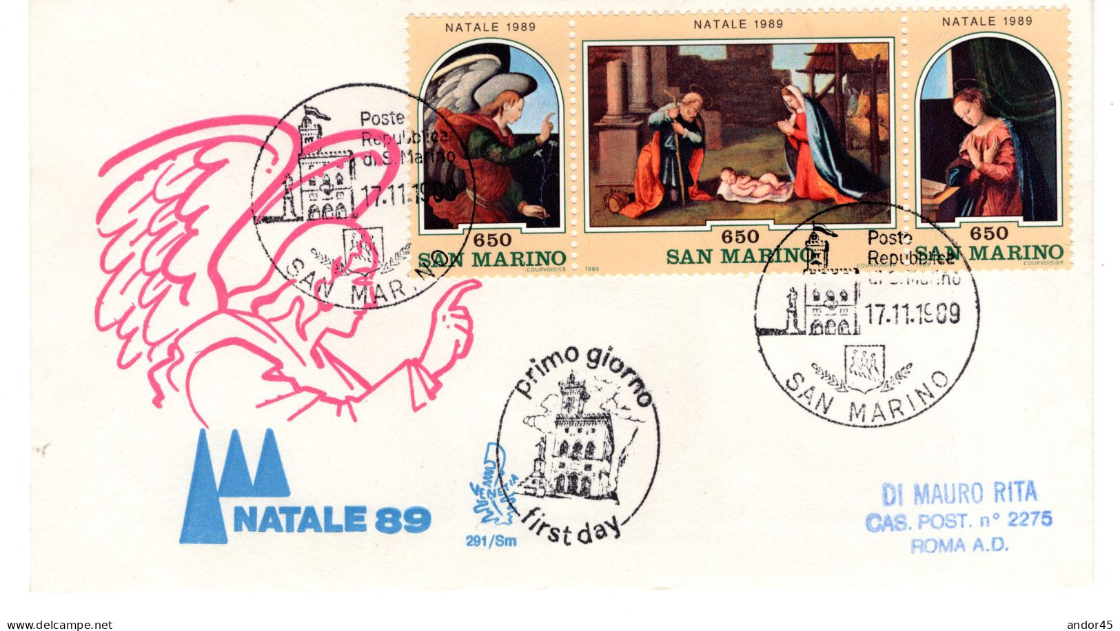 1989 ANNATA COMPLETA SU FDC VENEZIA SASS 1248-1272  Cv --------