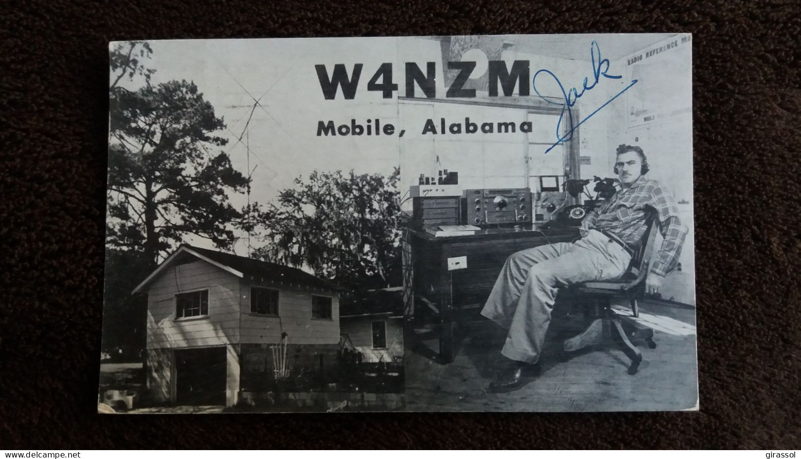 CPSM RADIO QSO NOV 1955 BEST OF 73 S JACK M YERKES CLAUDIA ST MOBILE ALABAMA STATES USA  W4NZM BUREAU SIGNATURE - Radio