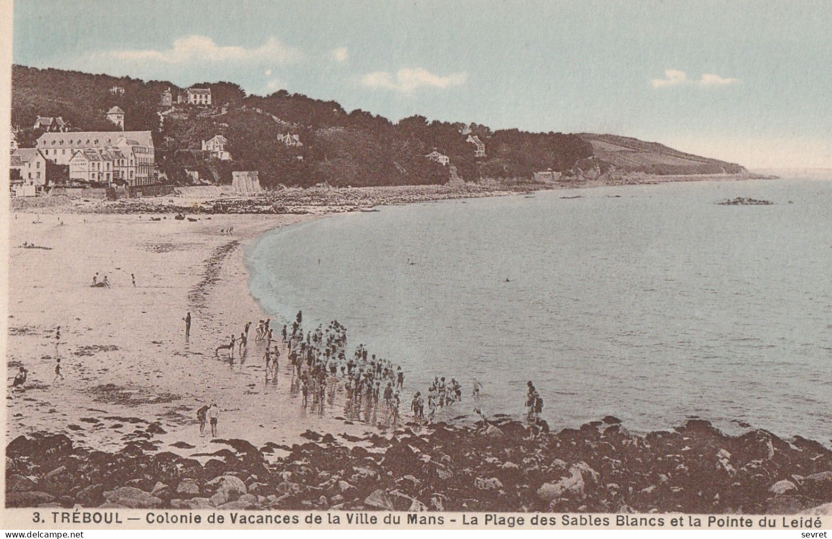 TREBOUL. - Colonie De Vacances De La Ville Du Mans - La Plage Des Sables-Blancs Et La Pointe Du Leidé - Tréboul