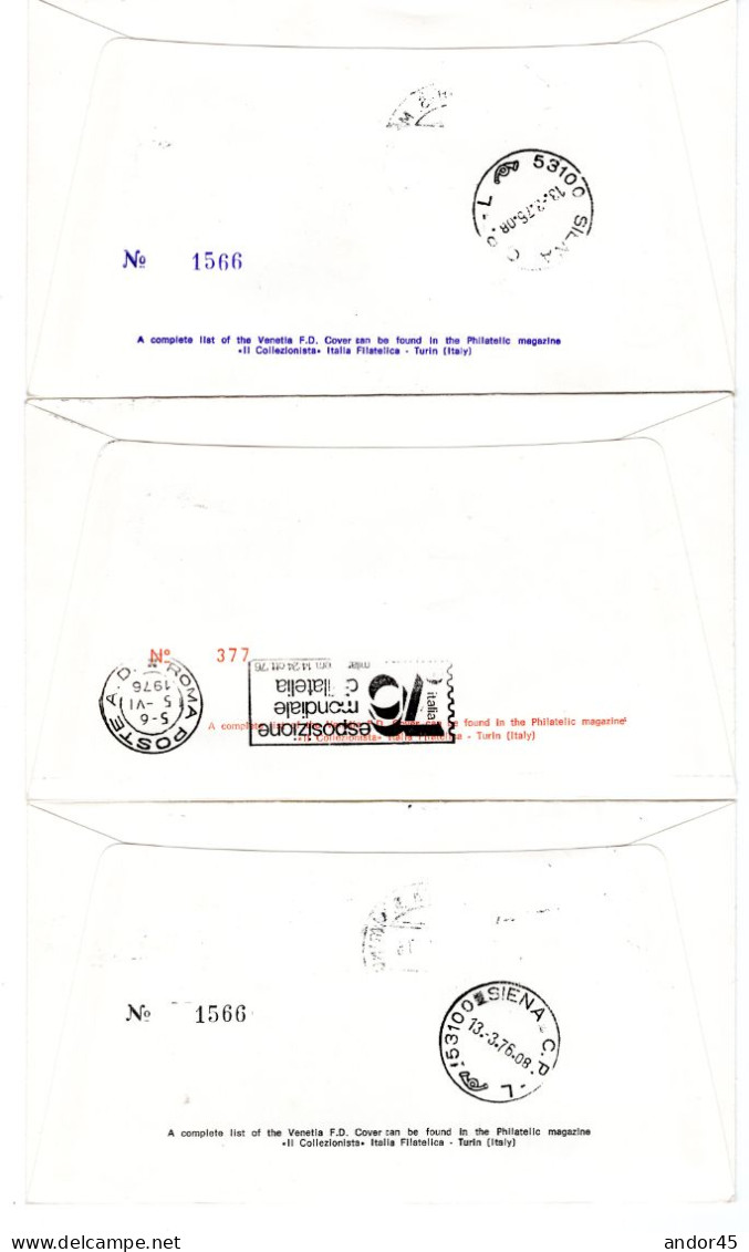 1976 ANNATA COMPLETA SU FDC VENEZIA SASS 953-974  Cv -------- - Lettres & Documents