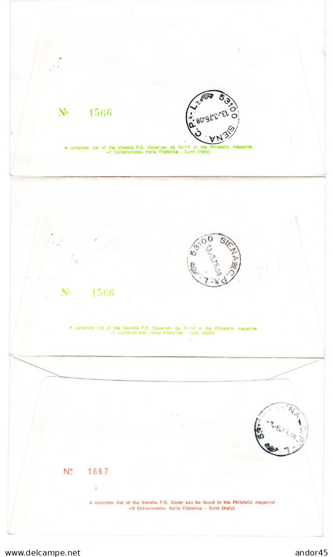 1976 ANNATA COMPLETA SU FDC VENEZIA SASS 953-974  Cv --------