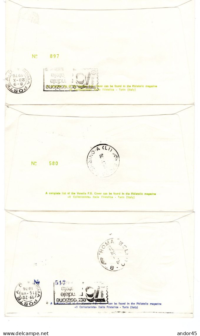 1976 ANNATA COMPLETA SU FDC VENEZIA SASS 953-974  Cv --------