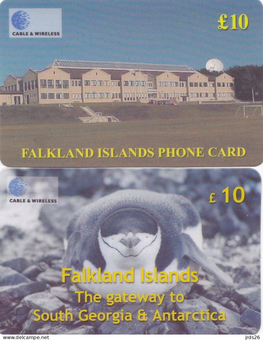 Falkland 2 Phonecards Remote - - - Penguin, School - Falklandeilanden