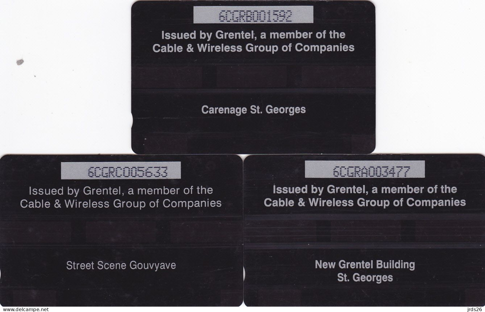 Grenada 3 Phonecards GPT - - - City, Building - Grenade