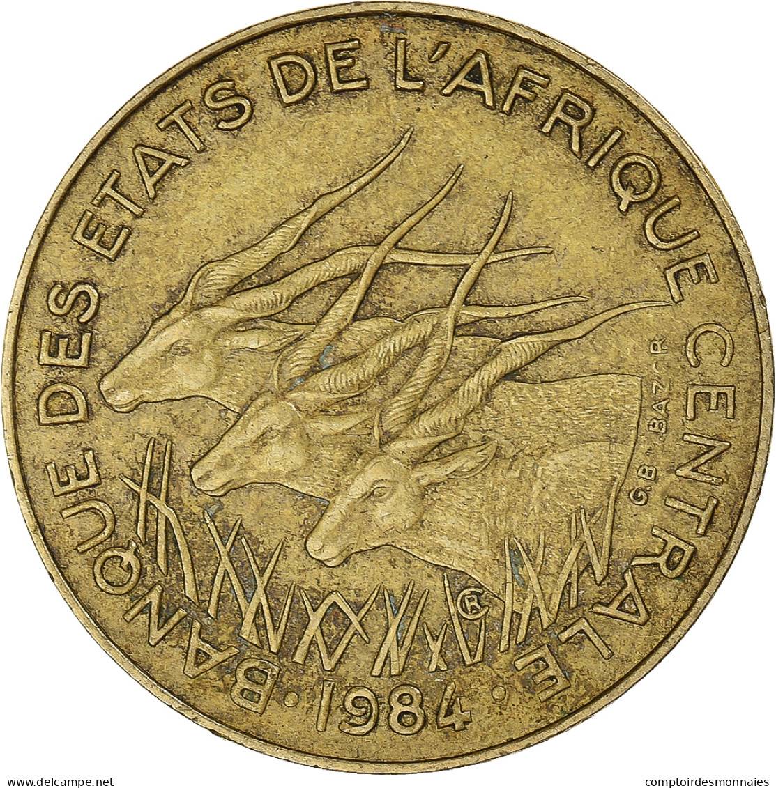 Monnaie, États De L'Afrique Centrale, 10 Francs, 1984 - República Centroafricana