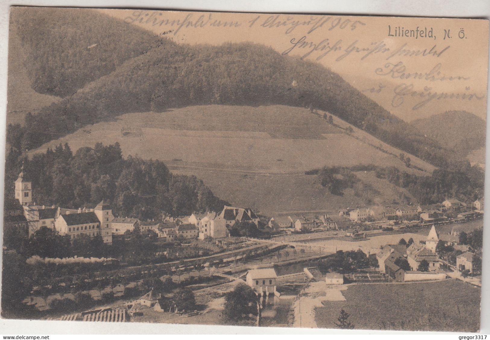 C6593) LILIENFELD - NÖ - Super Detail Ansicht ALT !! HÄUSER Kirche 1905 - Lilienfeld