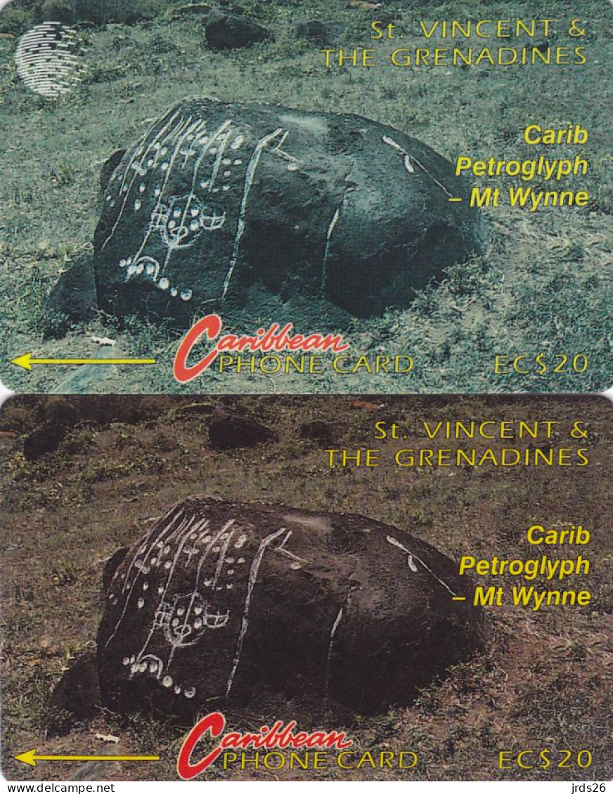 St. Vincent 2 Phonecards GPT - - - Petroglyph - St. Vincent & The Grenadines