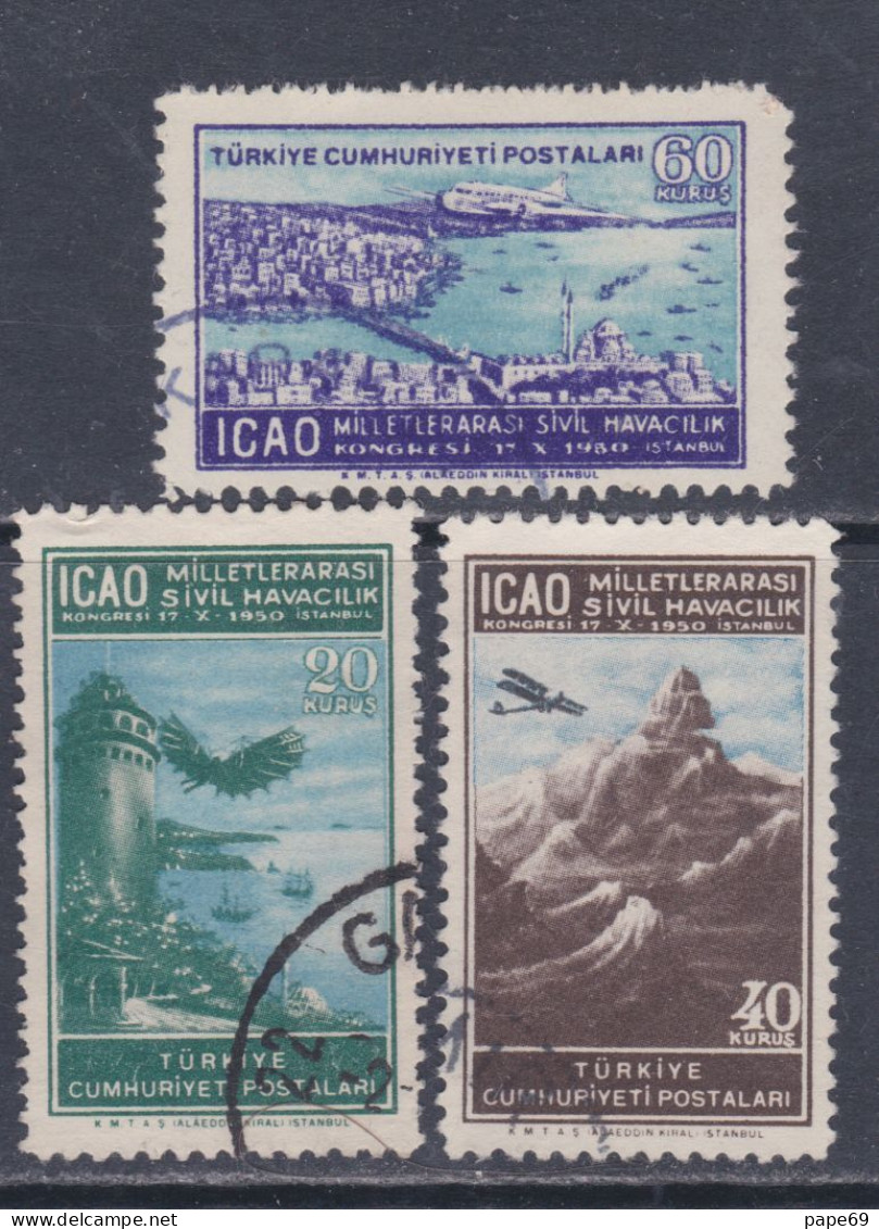 Turquie P. A. N° 19 / 21 O Congrès De L' O. A. C. I. Les 3 Valeurs Oblitérées,  TB - Airmail