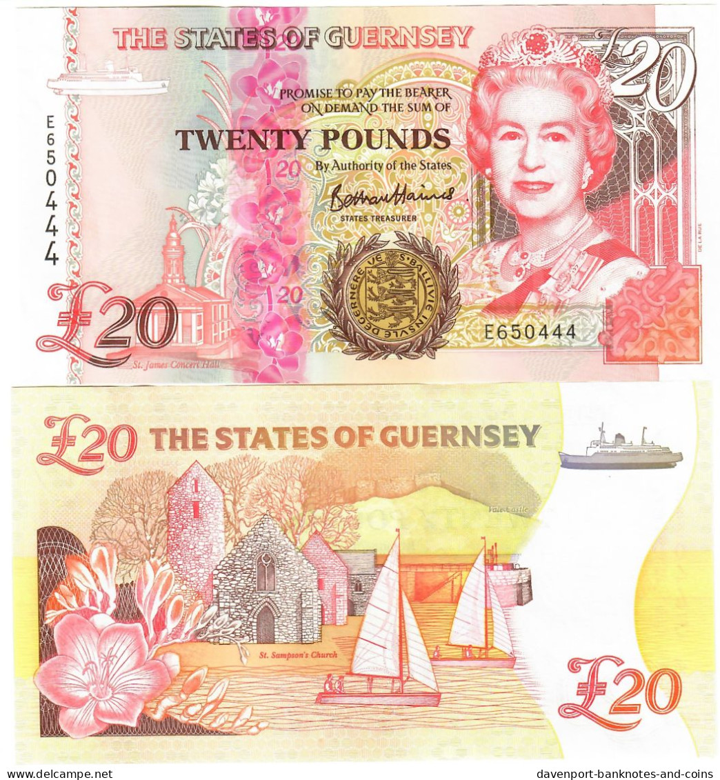 SET Guernsey 5, 10 & 20 Pounds 2022 (2023) UNC "Haines" - Guernsey