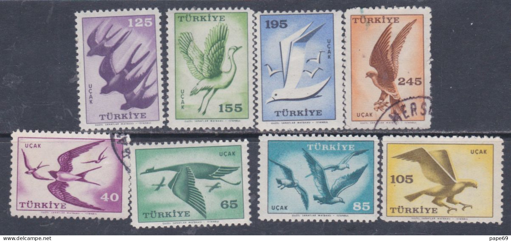 Turquie P. A. N° 39 / 46 X O  Oiseaux Les 8 Valeurs Trace De Charnière ( Les 39 Et 46 Oblitérées) Sinon TB - Airmail