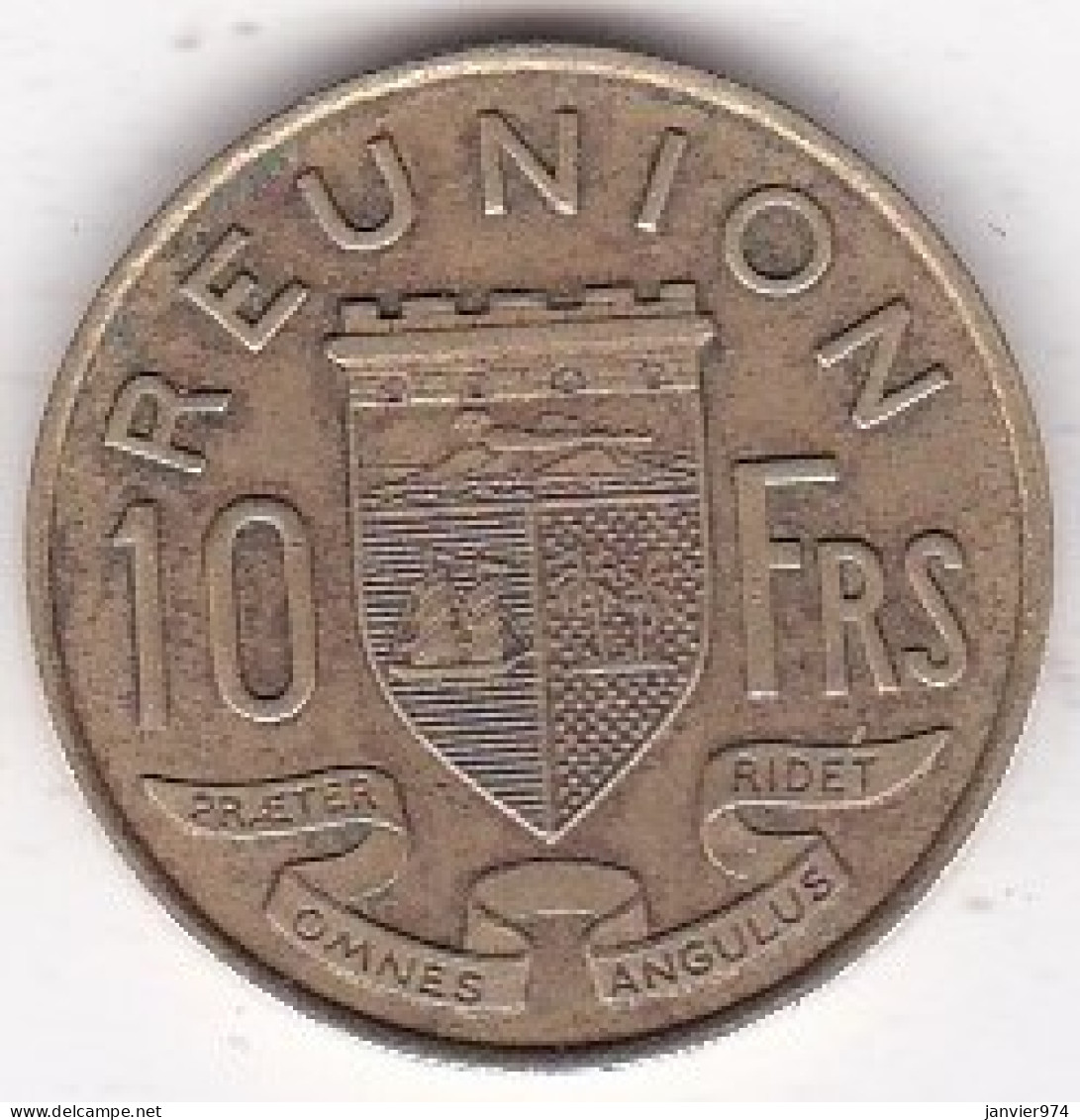 Ile De La Réunion 10 Francs 1962 , En Bronze Aluminium , Lec# 79 - Reunión