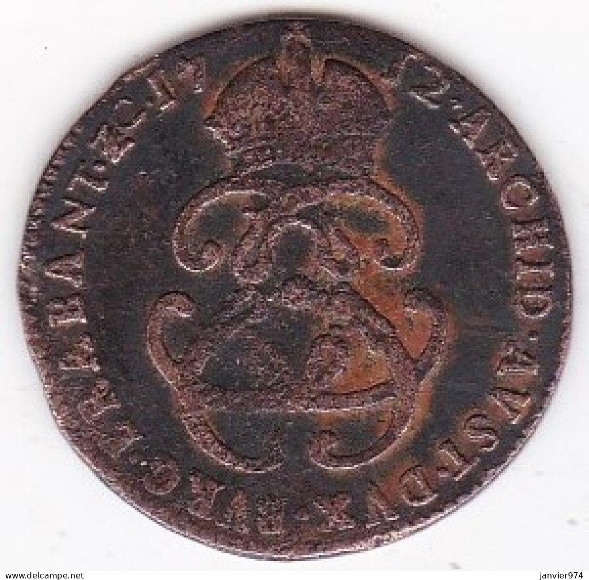 Duché De Brabant, 1 Liard 1712 Anvers , Charles VI , En Cuivre, Schön DM# 30 - 1714-1794 Österreichische Niederlande