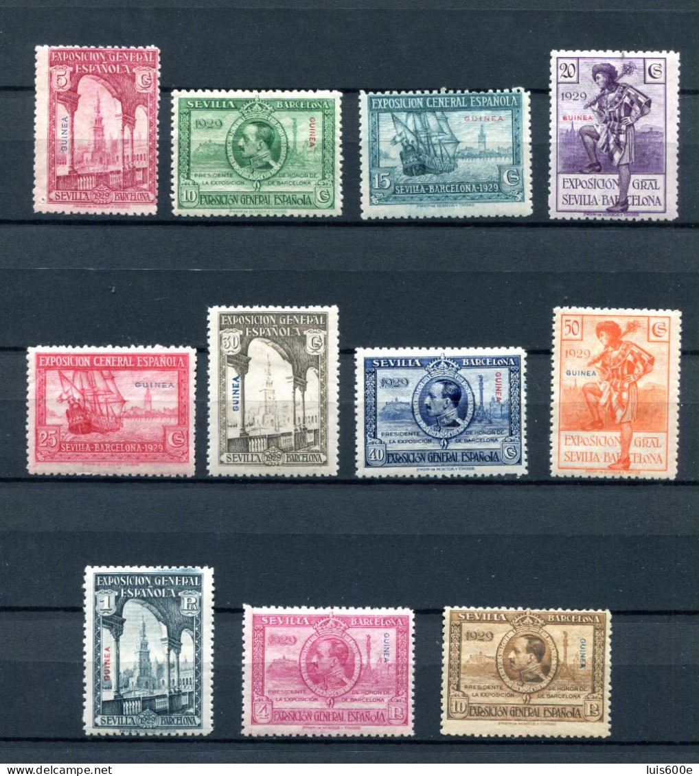 1929.GUINEA.EDIFIL 191/201*.NUEVOS CON FIJASELLOS(MH).CATALOGO 110€ - Guinea Española