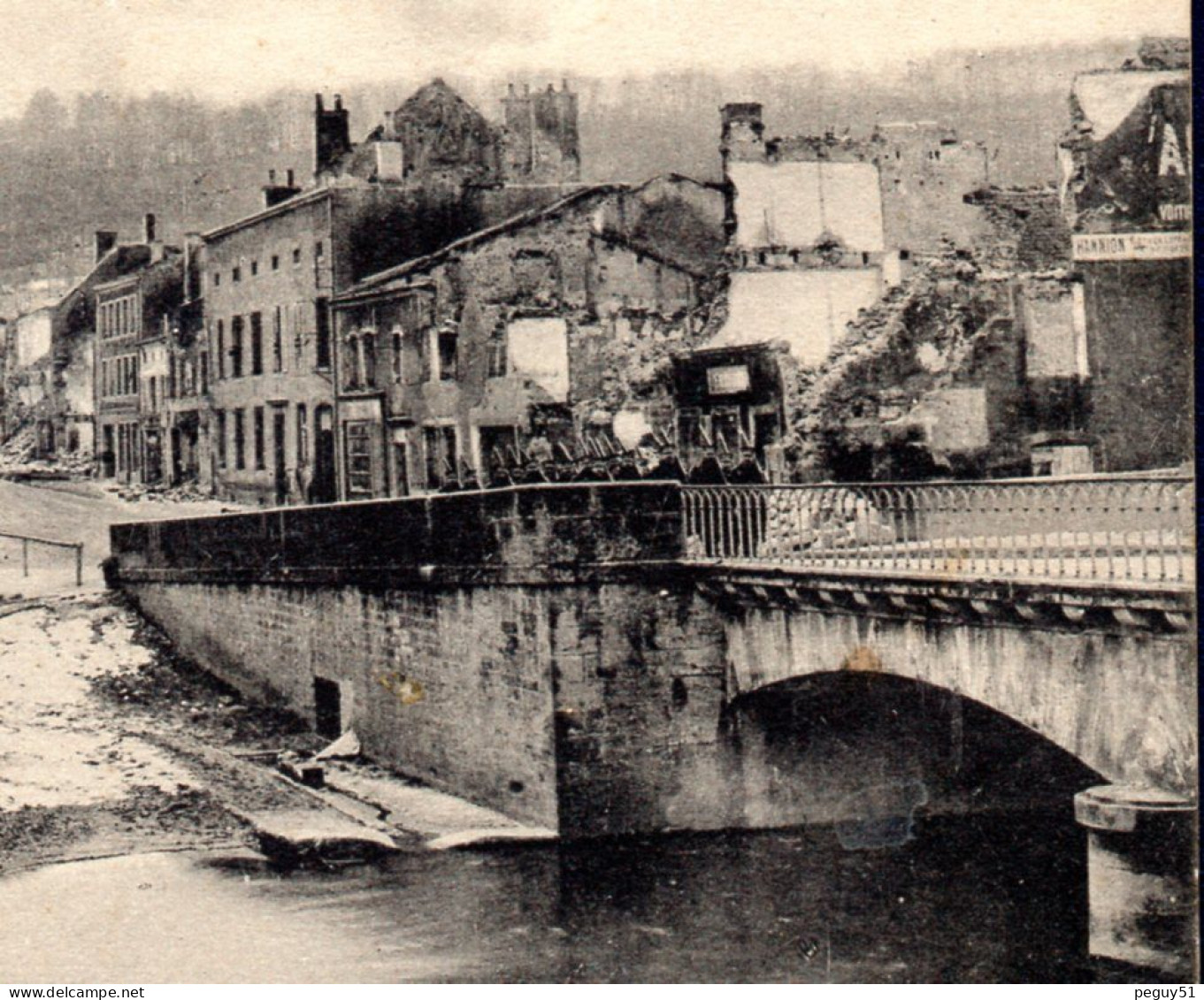 54. Longuyon. Pont Sur La Chiers Et La Crusnes. A Droite, Le Garage Hannion. Feldpost Des XVIII Reservekorps 1915 - Longuyon