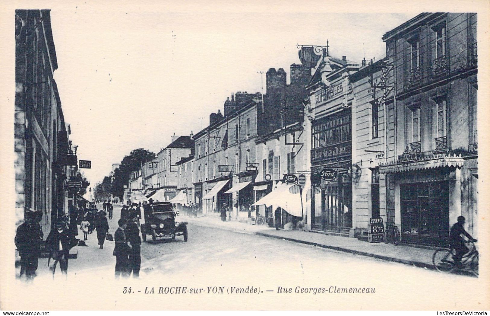 FRANCE - 85 - LA ROCHE SUR YON - Rue Georges Clémenceau - Editeur G Artaud - Carte Postale Ancienne - La Roche Sur Yon