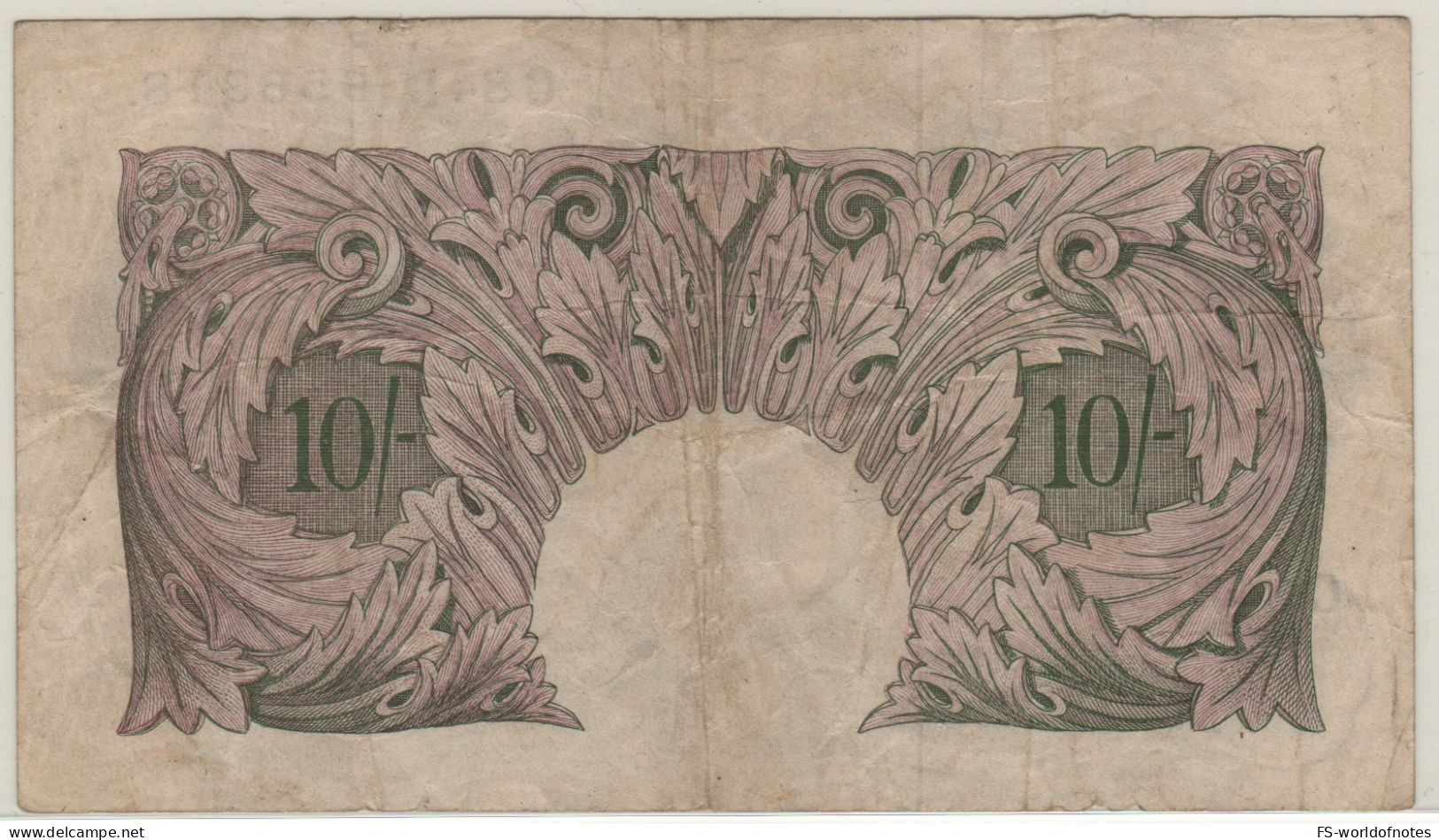 ENGLAND.   10  Shillings    P366a    ( Britannia  -  Sign. K.O. Peppiatt    1940-48  ) - 10 Schilling