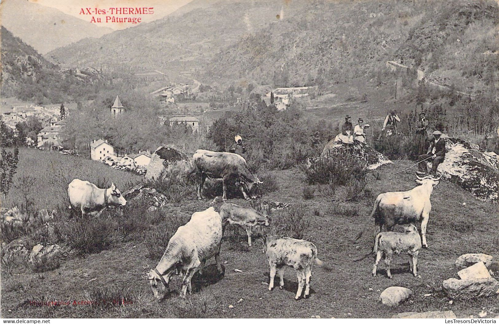 FRANCE - 09 - AX LES THERMES - Au Pâturage - Elevage - Vaches - Carte Postale Ancienne - Ax Les Thermes