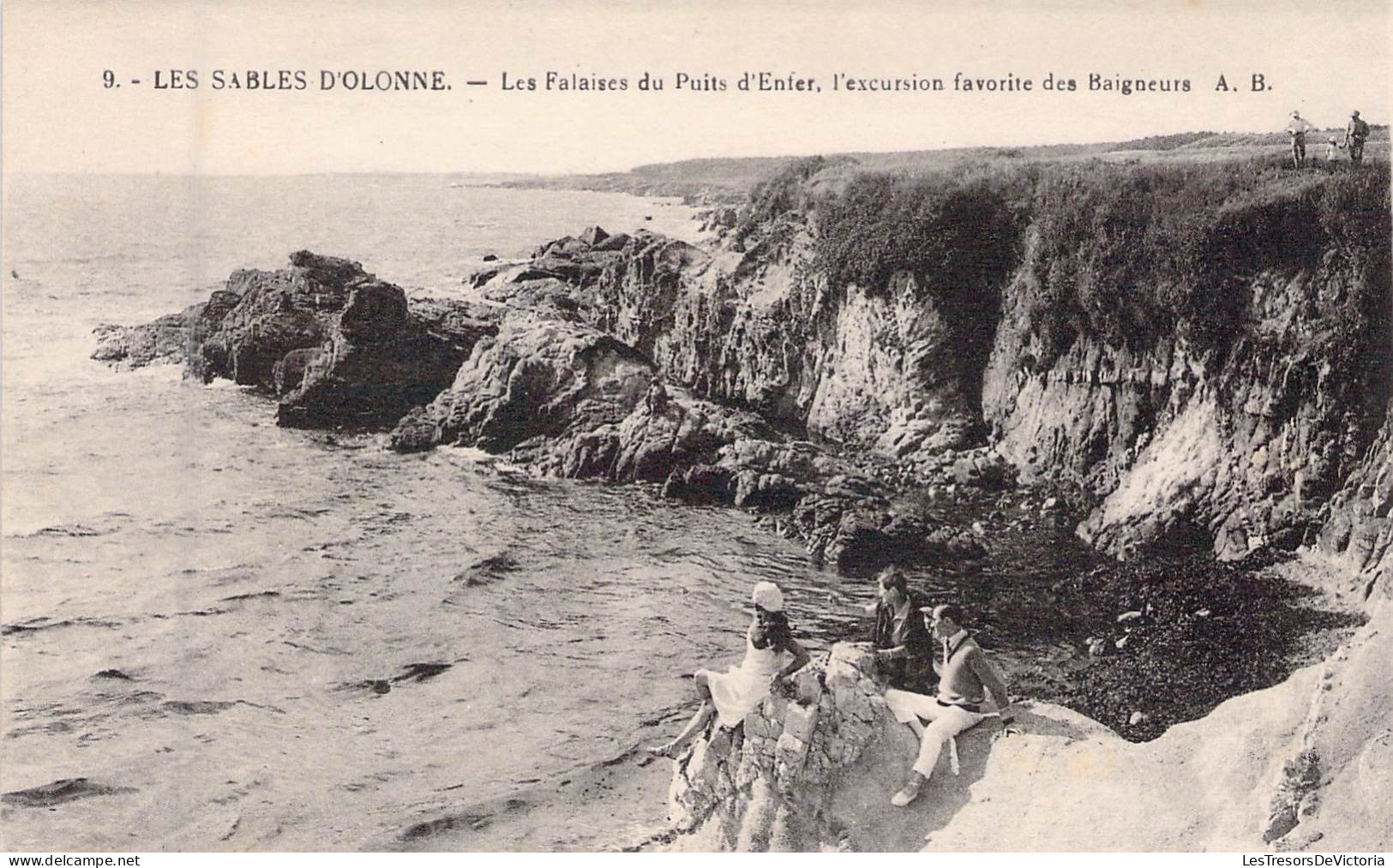 FRANCE - 85 - LES SABLES D'OLONNE - Les Falaises Du Puits D'Enfer - Carte Postale Ancienne - Andere & Zonder Classificatie