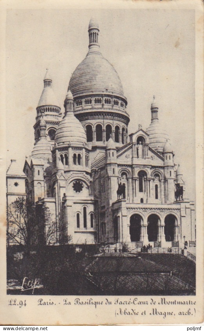 CP "Le Sacré Coeur" Obl. Flier Paris 114 Le 31/7/37 (Tarif Du 12/7/37) Sur N° 283 50c Paix + 5c N° 278 B - 1932-39 Paix