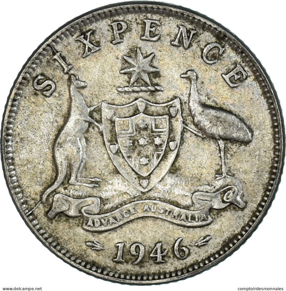 Monnaie, Australie, Sixpence, 1946 - Victoria