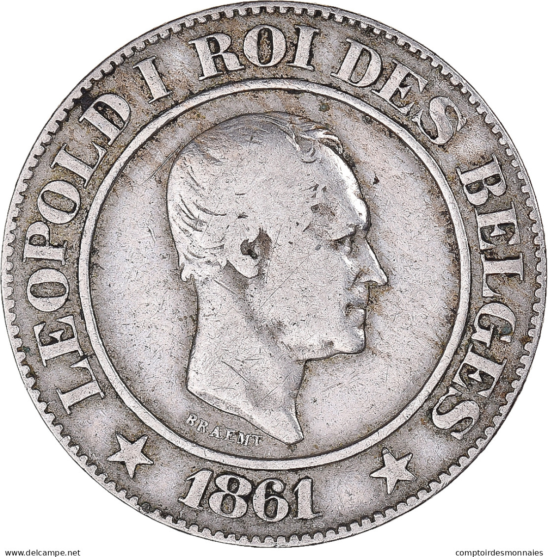 Monnaie, Belgique, 20 Centimes, 1861 - 20 Cents