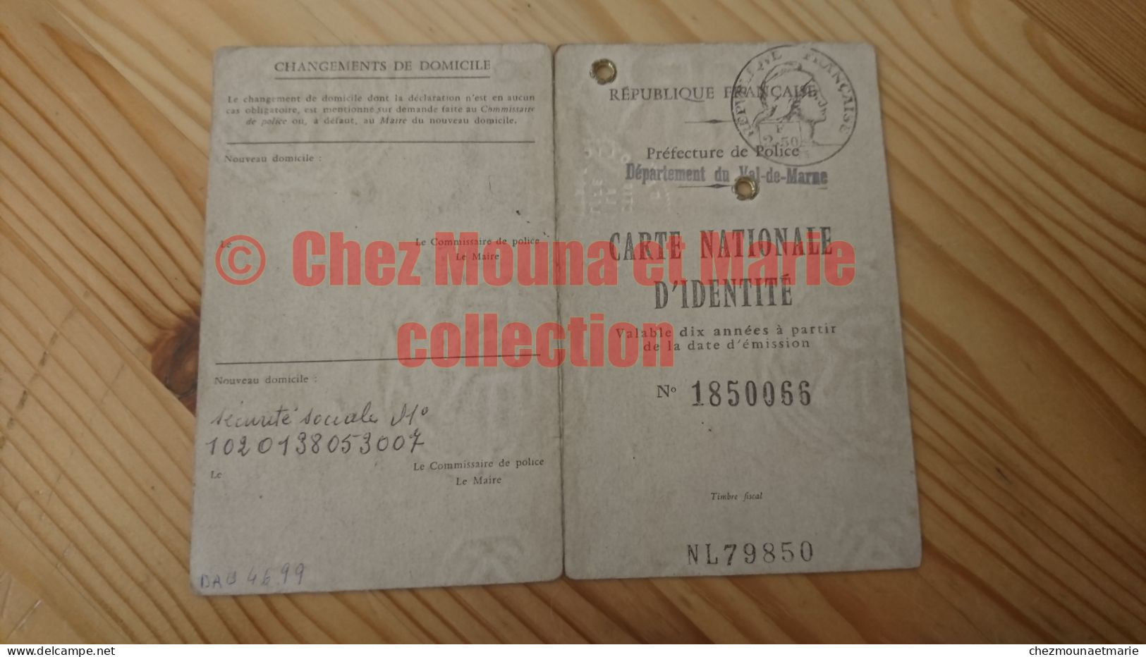 1968 CARTE D IDENTITE VAL DE MARNE OBRECHT THEODORE NE EN 1902 A BOURGOIN ISERE - Historische Dokumente