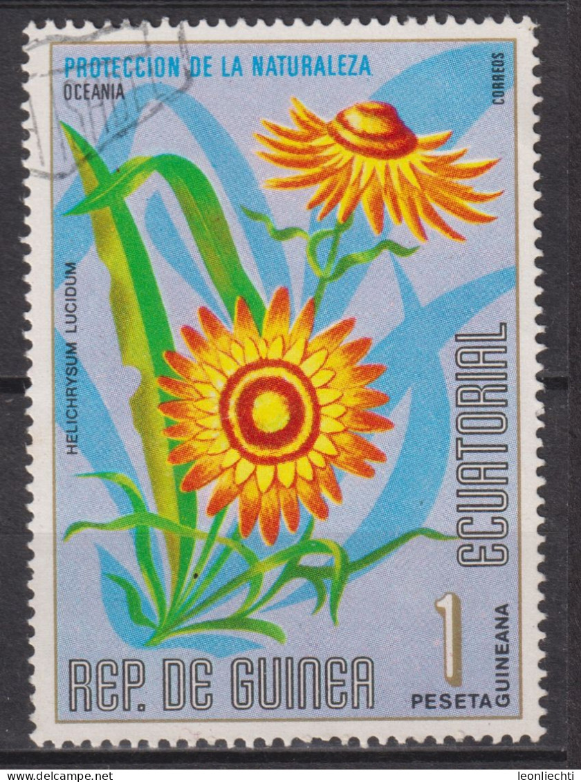 1976 Äquatorial-Guinea, Mi:GQ 924°, Yt:GQ 89-K,  Blumen (II) Ozeanien, Helichrysum Lucidum - Guinée Equatoriale